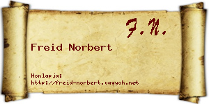 Freid Norbert névjegykártya